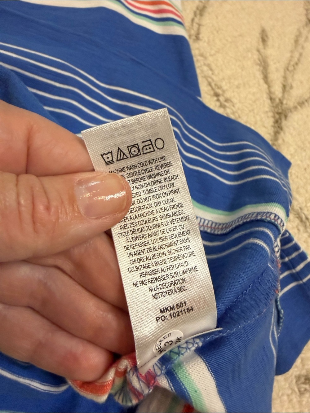 Hatley Blue Striped Cotton T-Shirt Dress | XS | Like New - Picture 5 of 8